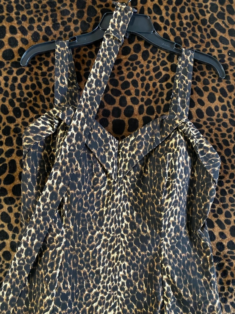 Vixen by Micheline Pitt Leopard Print Pencil Dress - Brown NWT - Picture 3 of 4